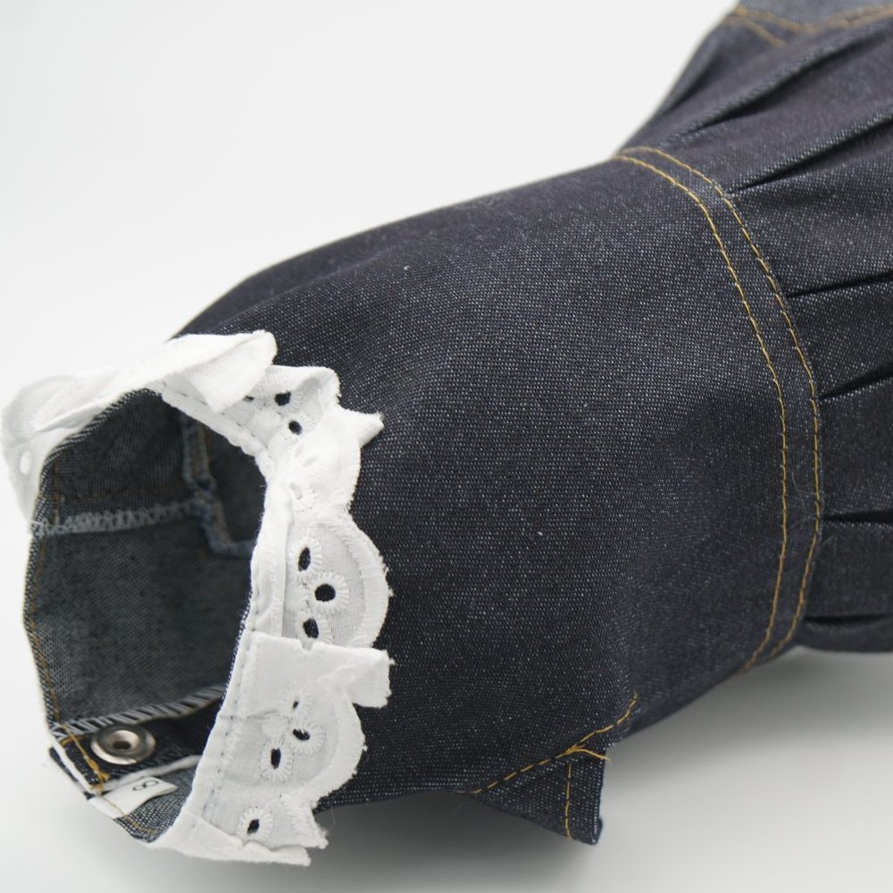 Denim Dark Blue with Lace Dog Dress Coat Sz Small NWOT